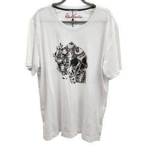 Robert Graham NWT Skull White Cotton Tshirt Shirt xxl 2XL